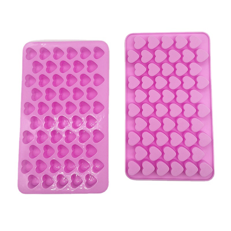 Cross-Border 55-Piece Heart Mini Silicone Mold Non-Stick Chocolate DIY Cake Accessories Silicone Cake Mold