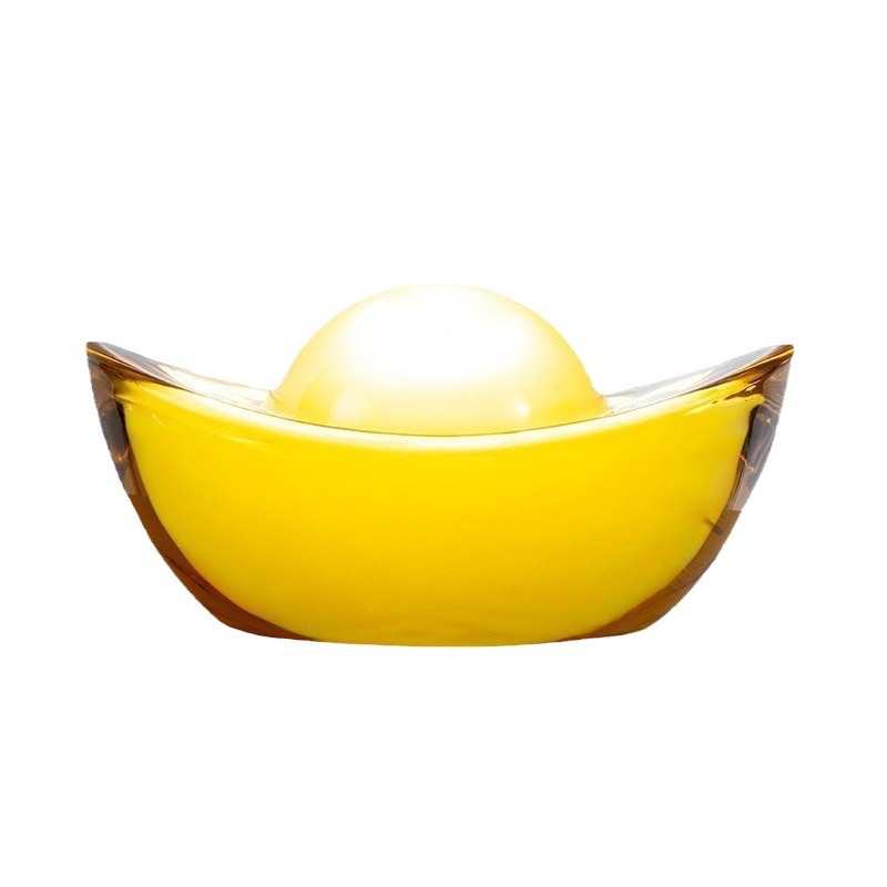 Crystal Glaze Small Yuanbao Opening Gift Home Office Desktop Cornucopia Decorations Accessories Crafts Ornaments