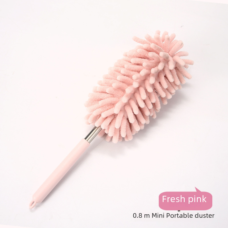 Mini Dust Duster Household Retractable Curved Gap Car Dust Duster Chenille Stainless Steel Feather Duster