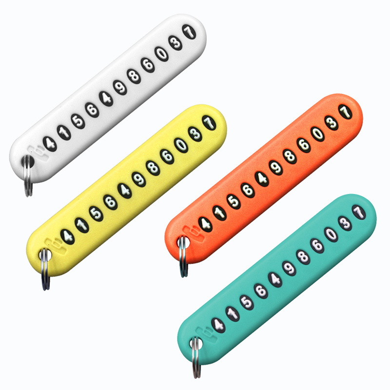 Car key chain pendant anti-lost mobile phone number number number tag anti-lost number anti-lost number sign