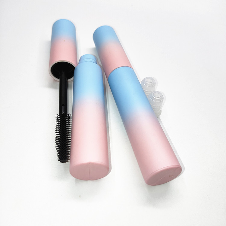 Foreign trade in stock pink blue gradient color mascara empty tube 8ml round cosmetic packaging eyelash liquid empty bottle