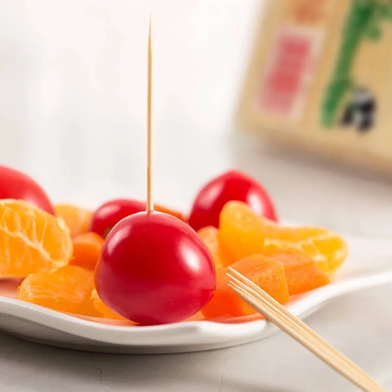 Double Bamboo Toothpick Factory Wholesale Disposable Bag Fruit Toothpick Household Hotel Restaurant Supermarket Strip Toothpick
