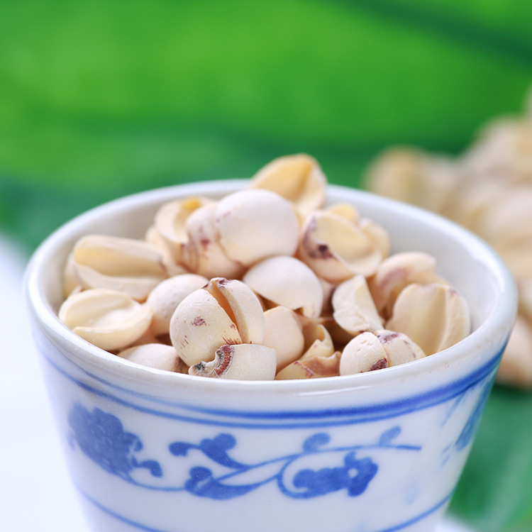 Half of white lotus seed dry goods to core 500g Hunan Xiangtan specialty coreless grinding skin open side Xianglian