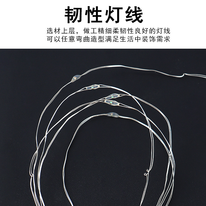 LED button cell small white box color flower light string wholesale Christmas tree decoration copper wire atmosphere string light