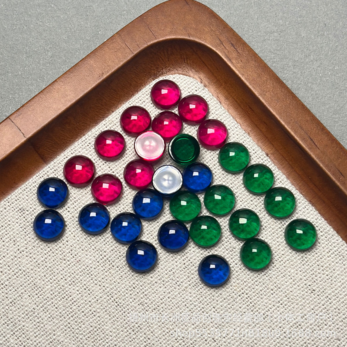 Emerald Nano 5 # Red Corundum 113 # Spherical Faceted Gemstones with Flat Bottom and Smooth Surface Wholesale