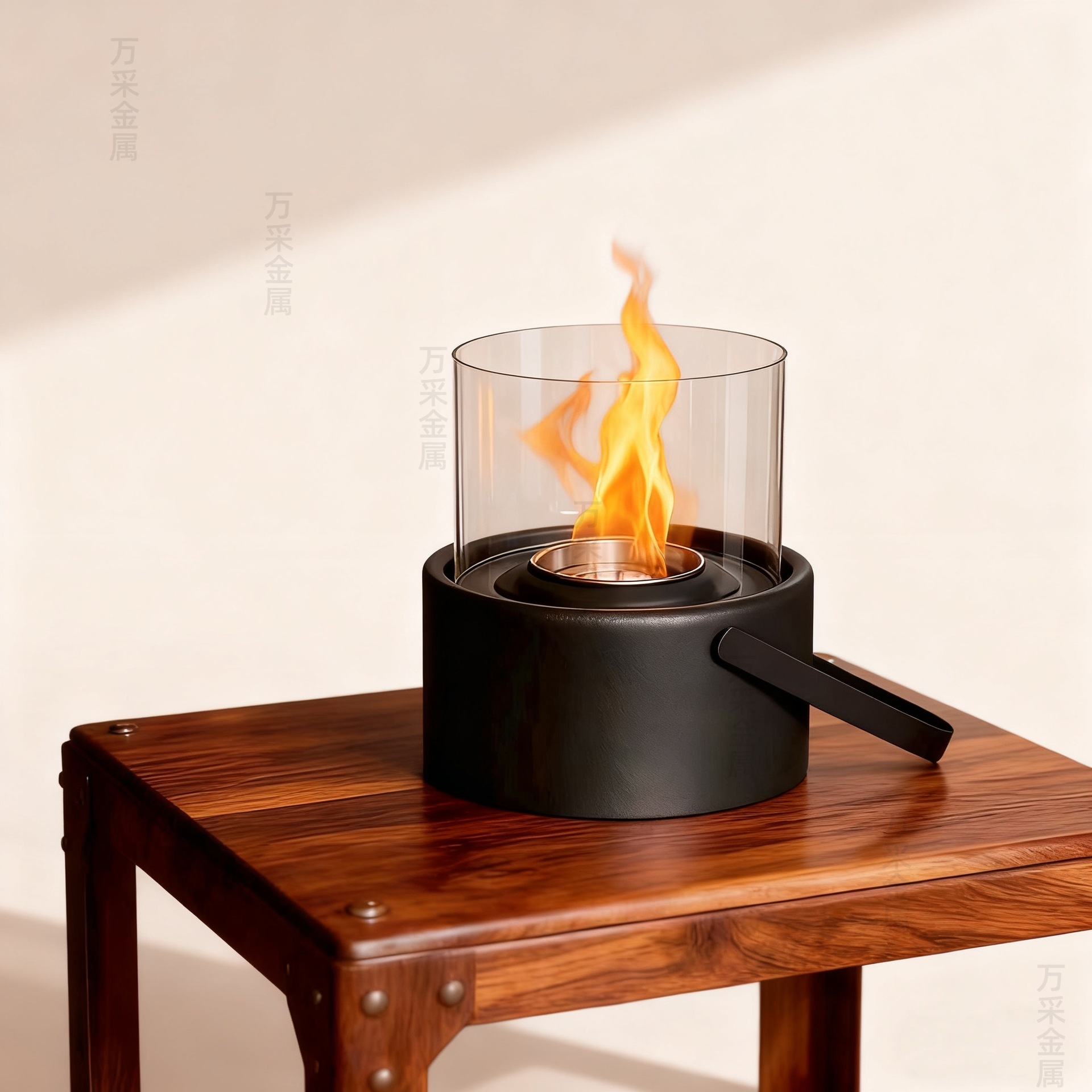 Cross-Border New Portable Fireplace Round Alcohol Fireplace Tabletop Portable Fireplace Tabletop Fire Pit