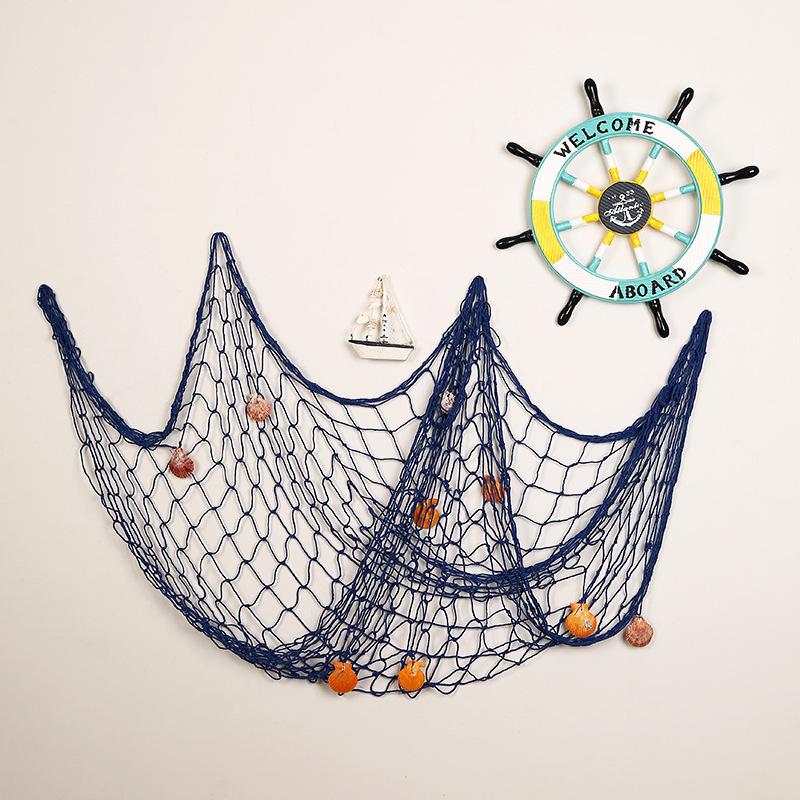 Fishing Net Photo Wall Decoration Mediterranean Wall Creative Photo Display Stand Ocean Style B&B Restaurant Decoration