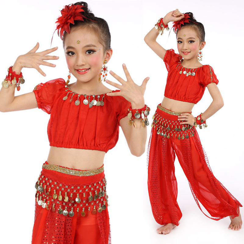 Children's Indian Dance Performance Clothing Set Children's Dance Performance Clothing for Girls and Kidsren Belly Dance Drop Shipping
