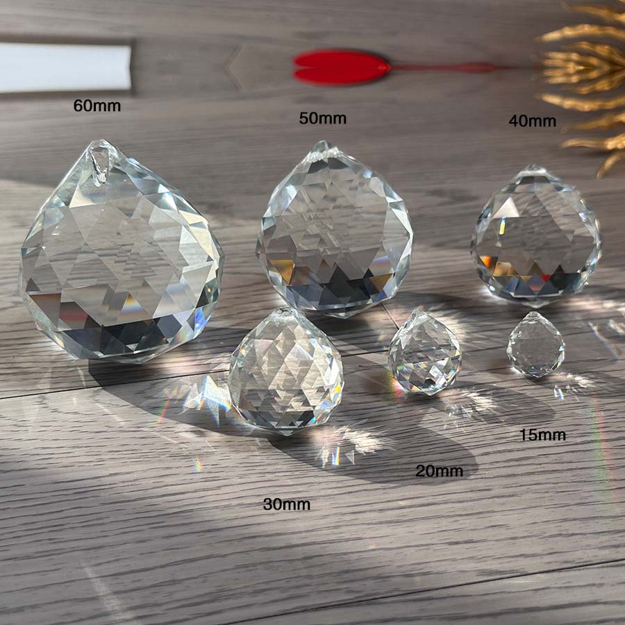 Wholesale Crystal Lighting Ball 15.20.30.40.50.60.70.80.100 Machine-Grinding Transparent Faceted Crystal Ball
