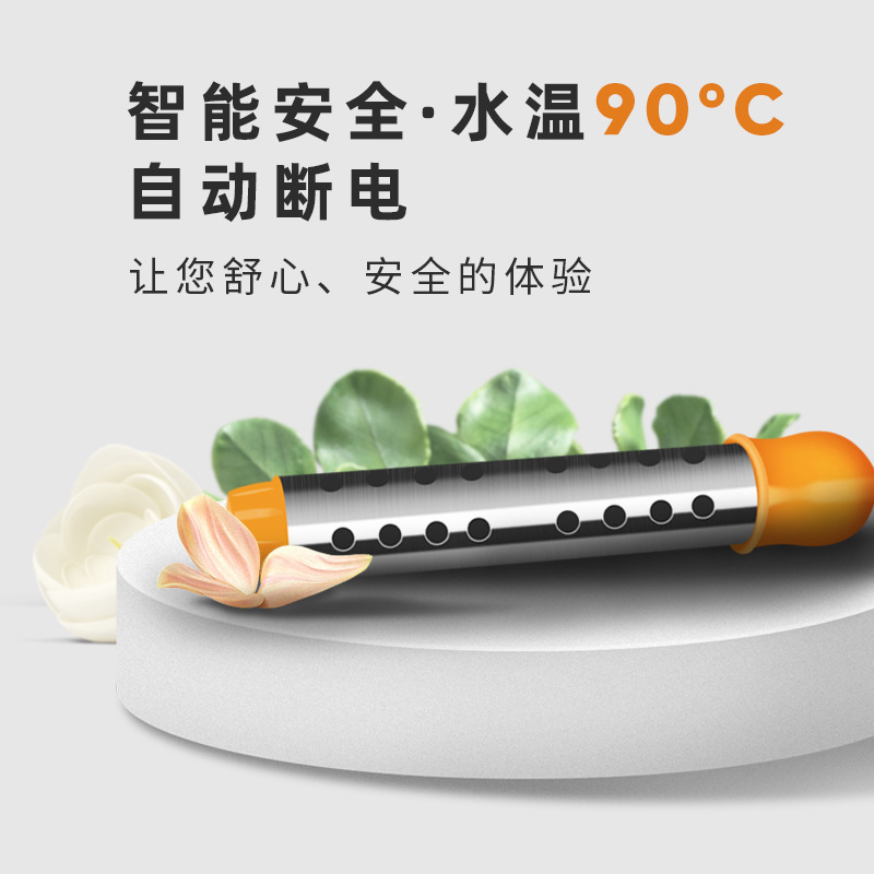 Stainless Steel Temperature Control with Light Heating Tube, Timed Power Off, Fast Heating, Automatic Power Off, Water Boiling Rod Heater