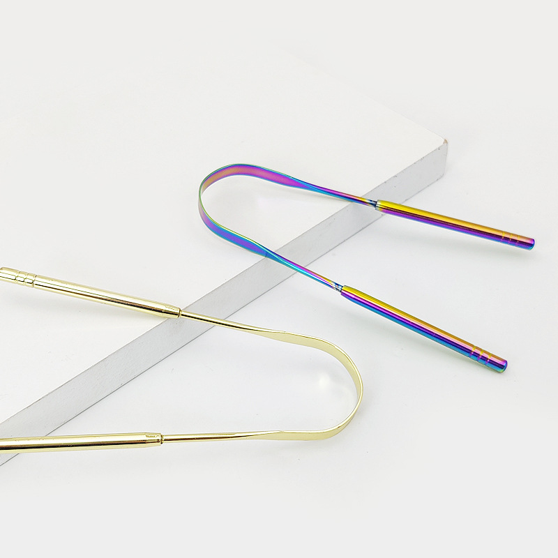 In stock U-shaped tongue scraper stainless steel tongue coating cleaner tongue scraper tongue coating brush cleaning oral care tool