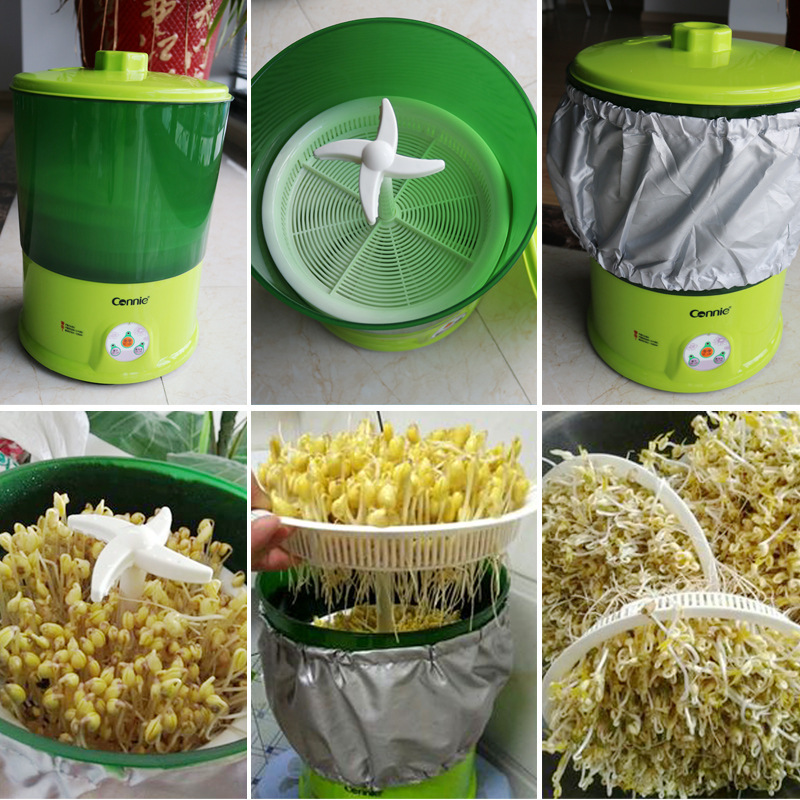 Automatic bean sprouts machine household intelligent large-capacity bean-tooth vegetable barrel artifact homemade small raw mung bean sprouts pot
