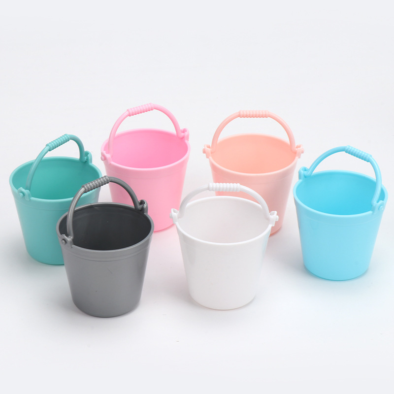 Mini Color Multi-function Small Bucket Miniature Doll House Ornaments Children's Beach Bucket Play House Toys Wholesale