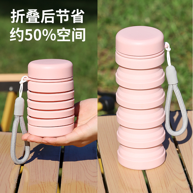 Cross-border Cycling Folding Silicone Kettle Student Sports Running Mountaineering Fitness Portable Water Cup Retractable Children's Water Bottle