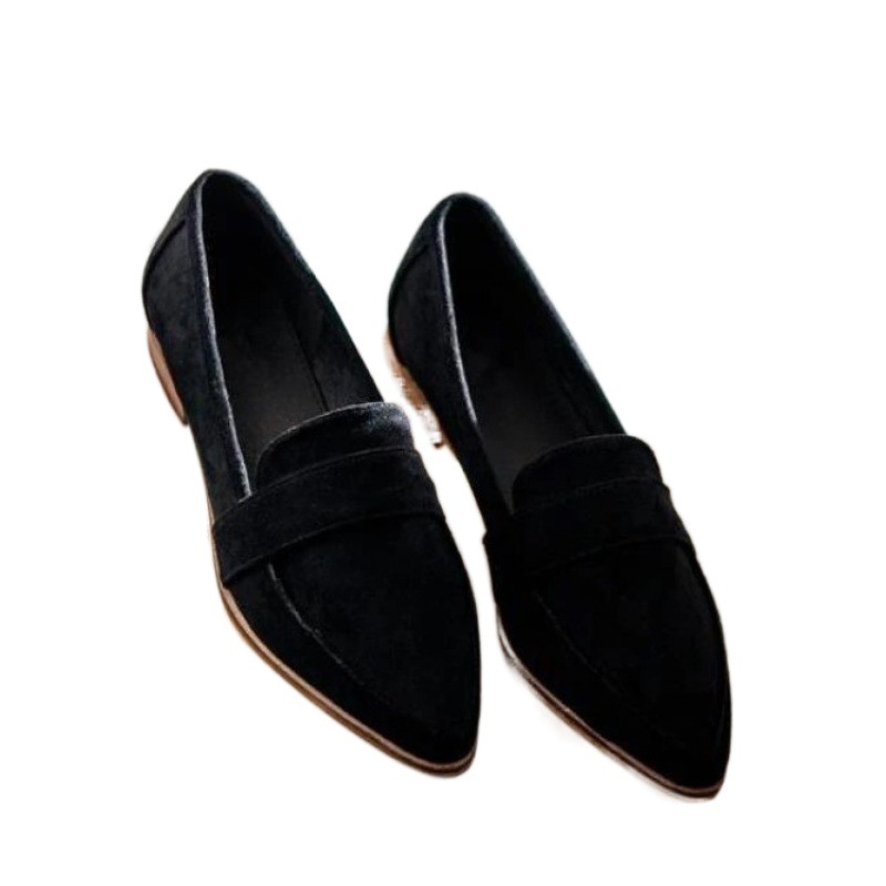 New Korean Style Thick Heeled Women's Shoes British Academy Style Mid-heel Single-layer Shoes Casual Pointed Strong