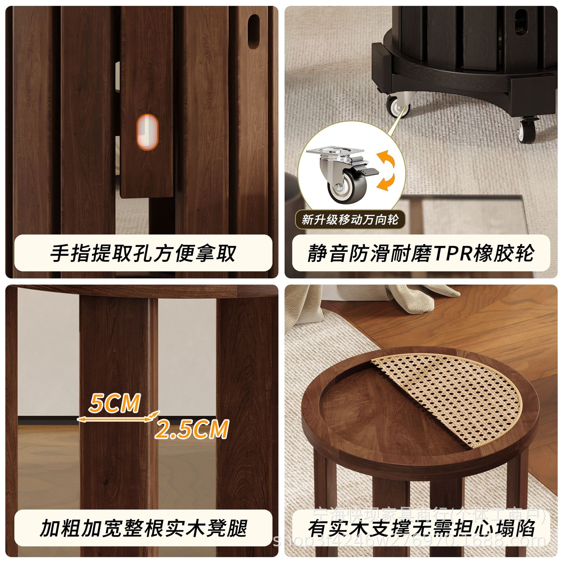 Solid Wood Stool for Home Use, Stackable Bench Set, High Round Stool, Stacking Stool, Dining Room Guest Storage Stool, Coffee Table Stool