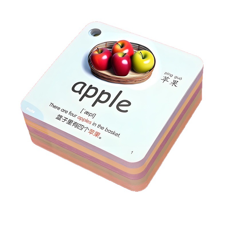 Children's English Word Card Learning Book Customized Letter Phonetic Symbol Early Education Flash Card Student Vocabulary Example Sentence Blank Card