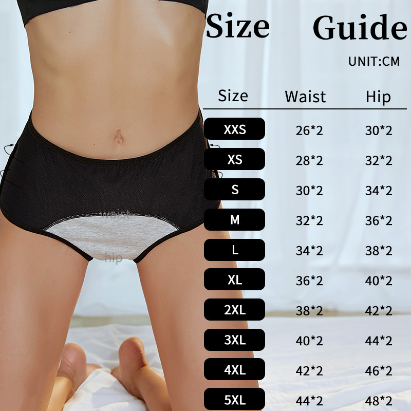 Cross-Border European and American Menstrual Underwear for Women, Breathable Mesh, Front and Rear Leak-Proof Menstrual Period, Mid-High Waist, Large Size Underwear, Amazon Batch