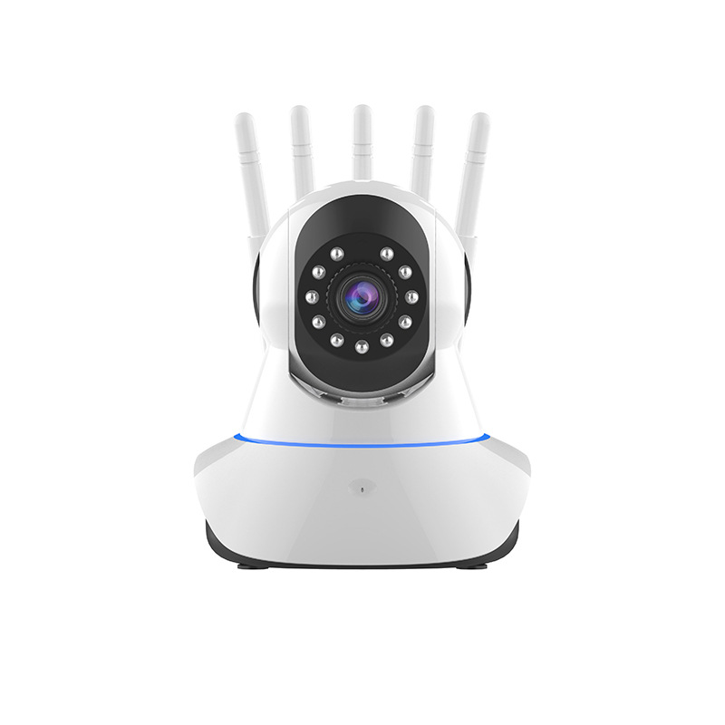 Cross-Border Popular Bald-Head Strong Five-Antenna Wifi Home Camera with High-Definition Night Vision and 360-Degree Rotation for Remote Monitoring