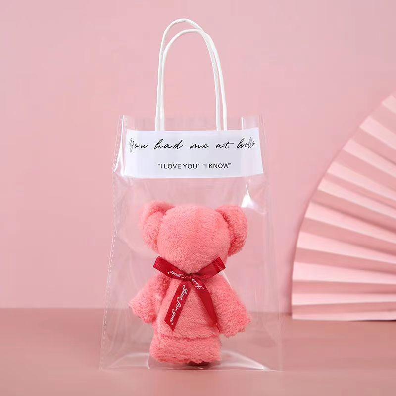 [Factory] coral velvet bear square towel birthday wedding return gift with hand gift opening gift bear towel
