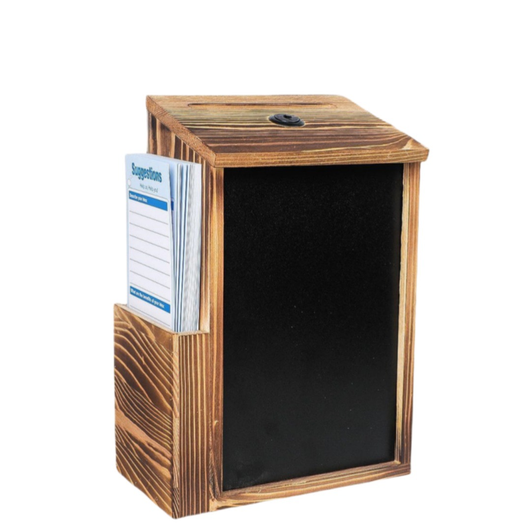 Vintage Wooden Letterbox Donation Suggestion Box Wall Suggestion Box Wall Mounted Mailbox with Blackboard Lock Voting Box