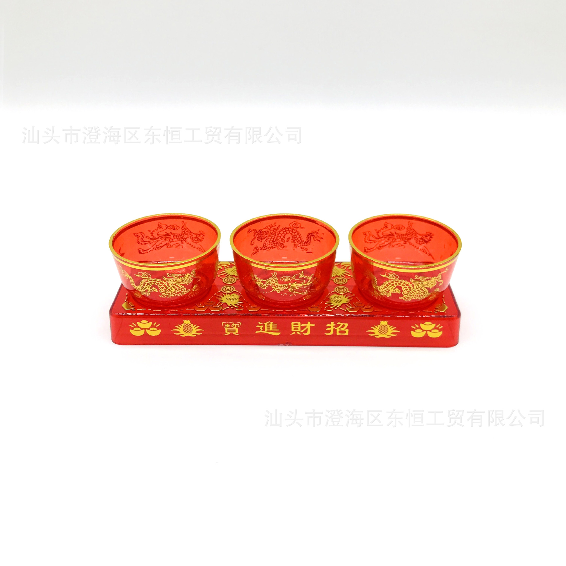 Longfeng Sanlian Red Set Cup Buddha Front Ornaments Buddha Supplies Source Factory Direct Approval Dongheng DH-2101