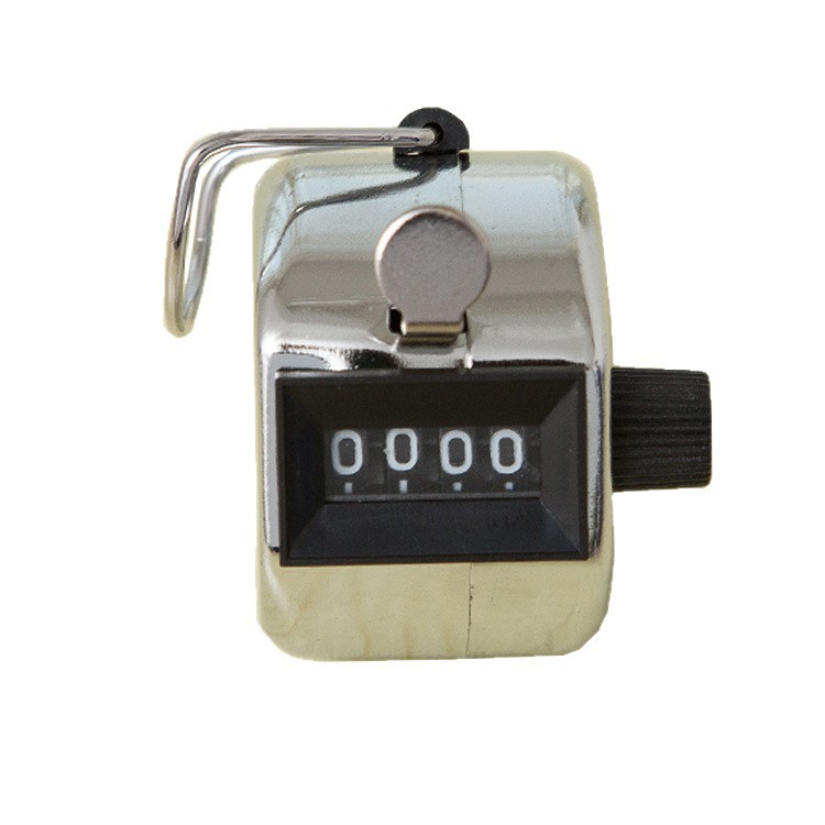 Metal Pure Mechanical Counter Point Counter Student Sports Counting People 4-Digit Handheld Counter