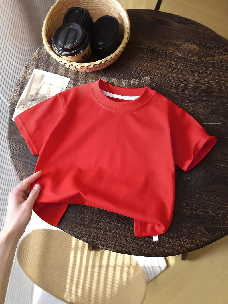 Children's Cotton Short-sleeved T-shirt Cotton Girl's Summer Wear New Style Boys' Top