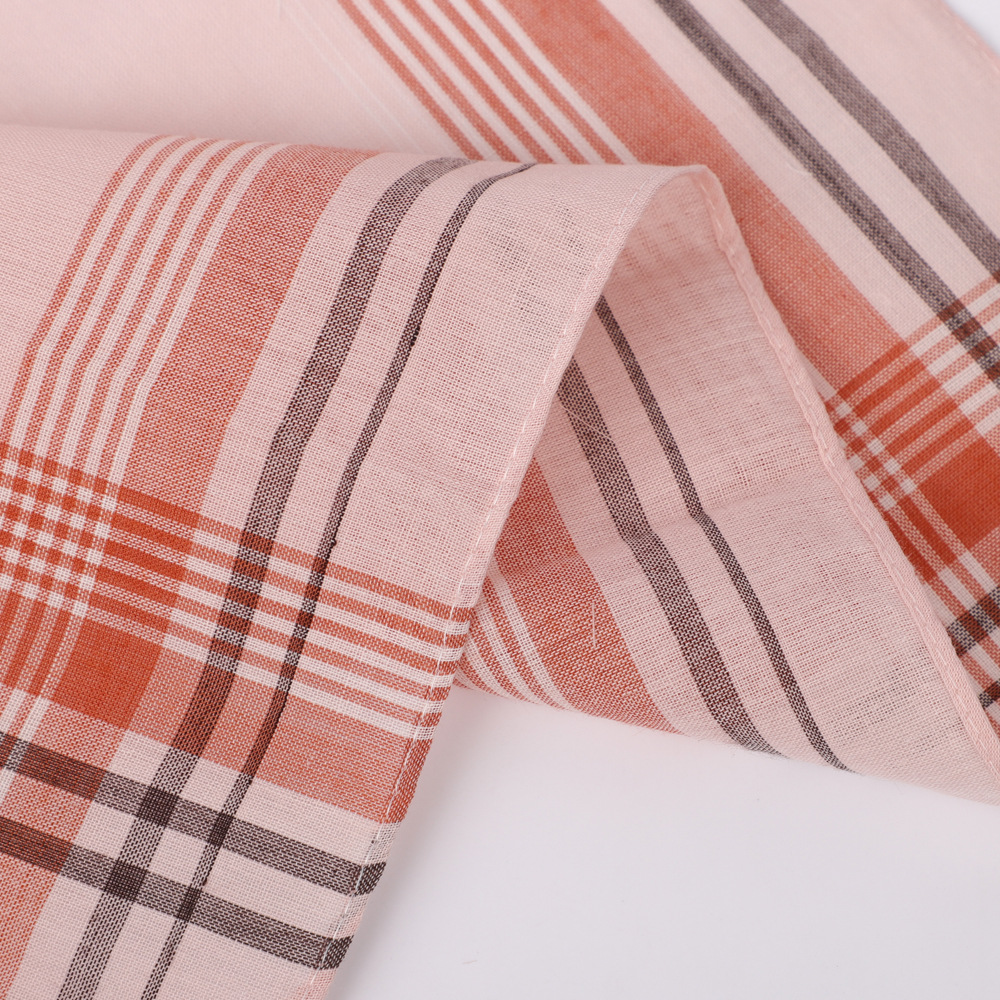 Cross-border men's shades mixed color plaid striped handkerchief polyester cotton handkerchief pocket towel old-fashioned nostalgic classic small handkerchief