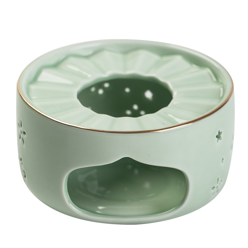 Ceramic Tea Warming Ware Candle Holder Tea Cooking Stove Flower Teapot Heating Heat Preservation Stove Glass Teapot Color Base Warm Tea Stove