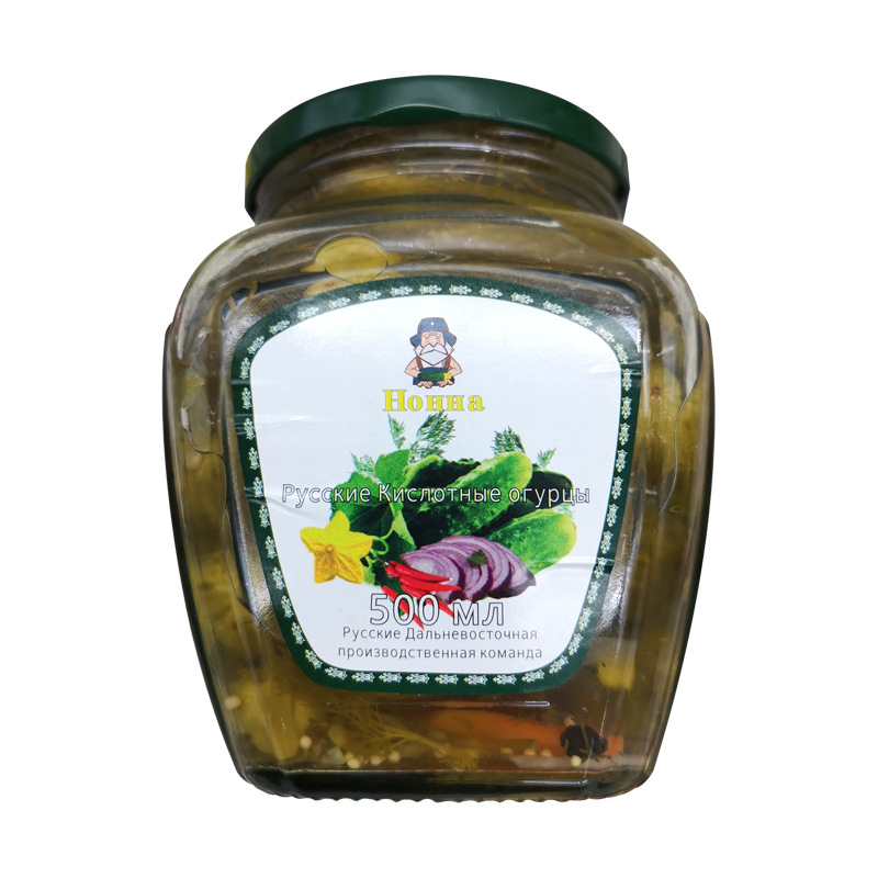 Russian-style Canned Nong Na Sour Cucumber 500g Family Leisure Snack Pickles Pickled Cucumber Restaurant Barbecue