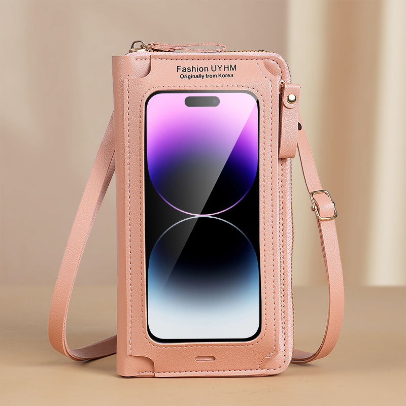 2024 Touchscreen Mobile Phone Bag Women's Crossbody Anti-theft Multifunctional Single Shoulder All-match Transparent Mini Bag Wallet Mobile Phone Bag