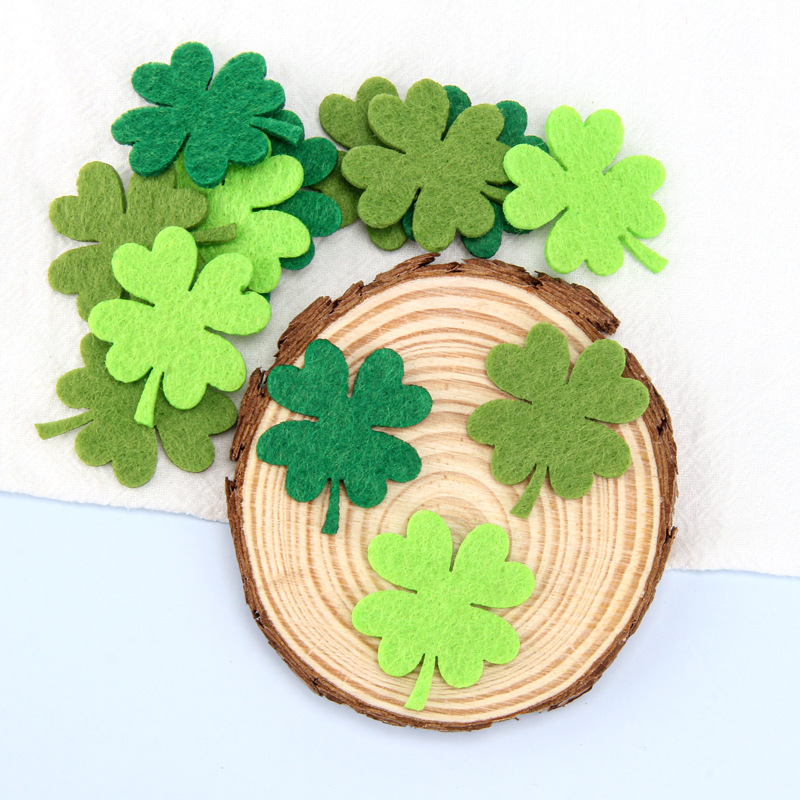 Factory direct cartoon felt cloth four-leaf clover simple exquisite love children's handmade DIY hair accessories decoration accessories