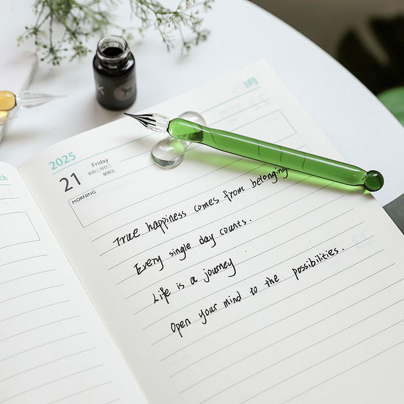 Internet Celebrity New Glass Dip Pen Single Signature Pen Student Color Transparent Gift Pen