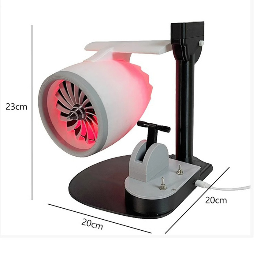 New desktop turbofan aircraft engine creative fan humidification spray with light desktop turbofan technology