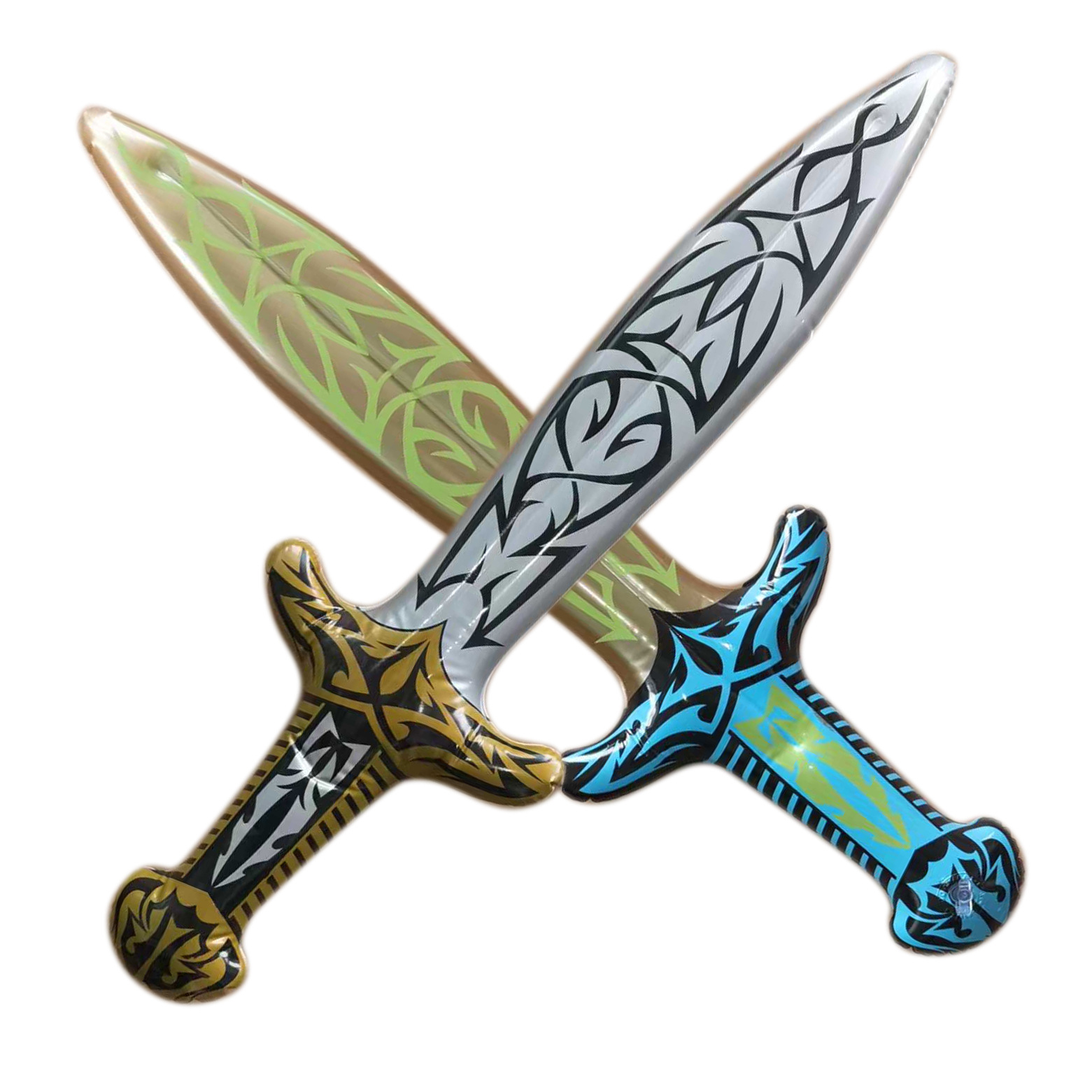 Cross-Border Inflatable Toy Sword Pixel Inflatable Knife Kidsren's Mosaic Plaid Sword Halloween Toy Stick Hammer Ax