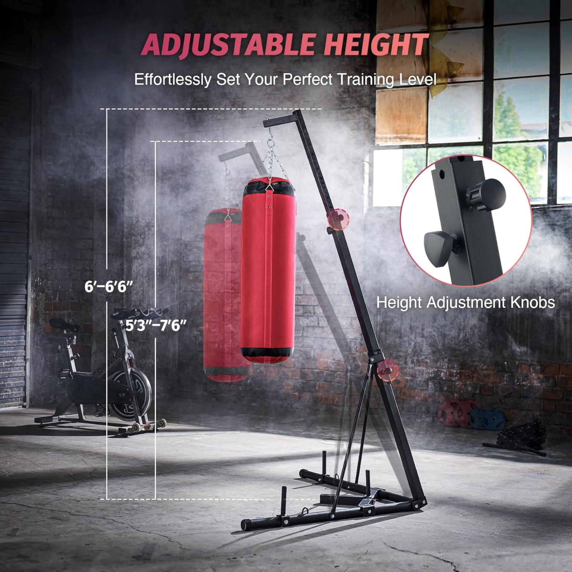 Vertical Household Indoor Folding Boxing Sandbag Rack Sanda Training Boxing Accessories Factory Direct Sale