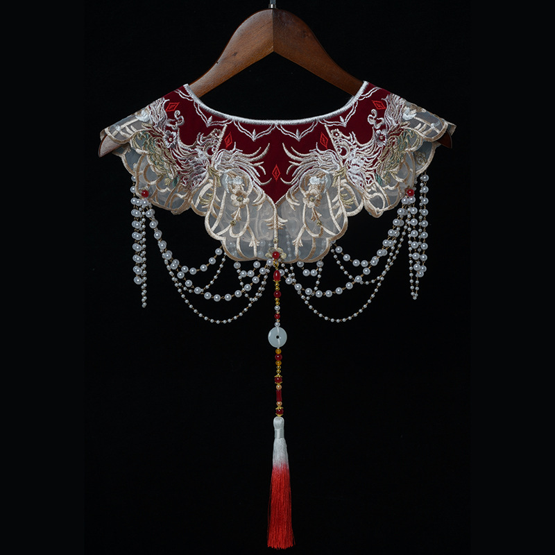 Heavy Industry Bead Embroidery Cloud Shoulder New Chinoiserie Shawl Dress Accessories Horse Skirt Decoration Wedding Banquet Toast Clothing