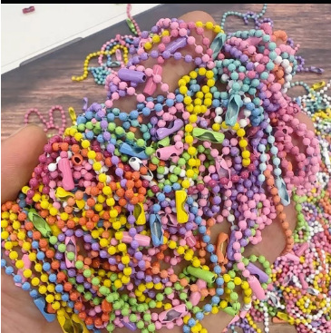Colorful Paint Wave Bead Chain Iron Bead Chain Tag Chain DIY Metal Bead Chain Colorfulful Goo Card Bead Chain Large Quantity in Stock