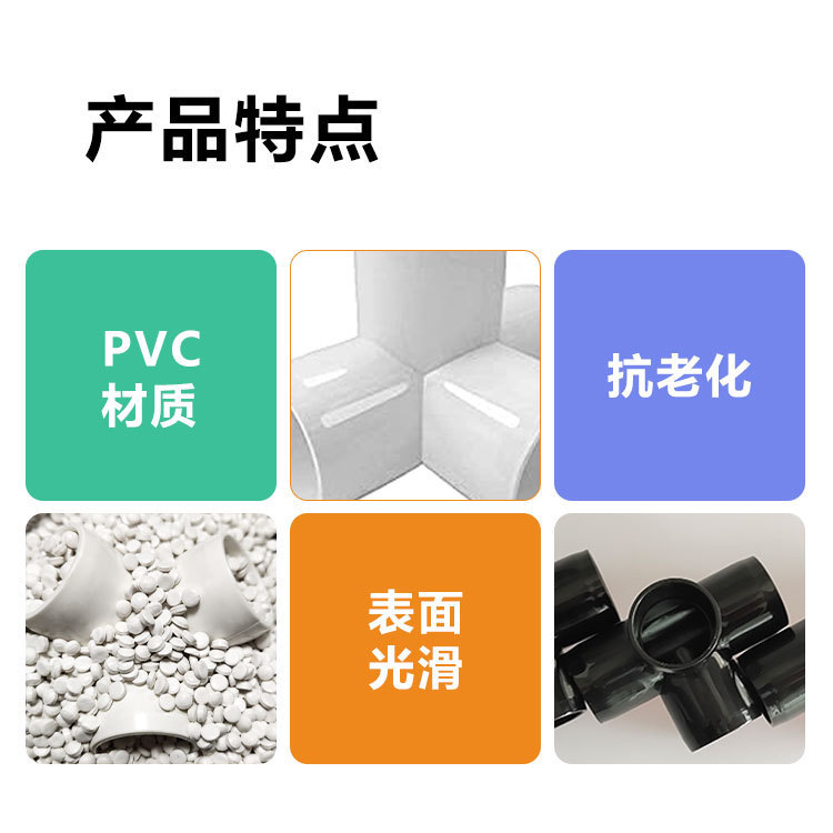 Cross-Border Hot-Selling American Standard Sch40 Pvc Pipe Fittings Stereo Four-Way Accessories Furniture-Grade Pvc Pipe Fittings Stereo Four-Way