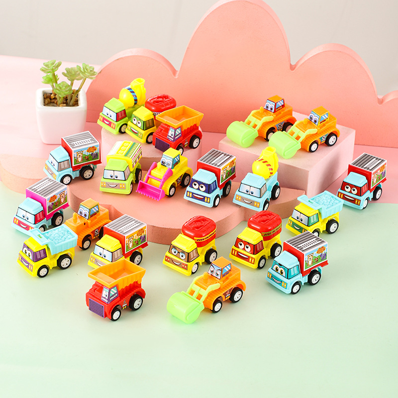 Huili Cartoon Engineering Car Car School Bus Shake Voice Fast Hand Live with Goods Stall Toy Kindergarten Toy Gift