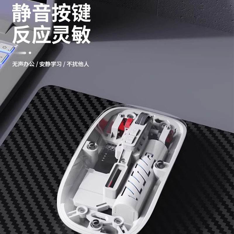 Amazon 2025 Transparent Wireless Mouse 2.4g Bluetooth Magnetic One-Key Return Three Dpi Levels Rechargeable Dual Mode