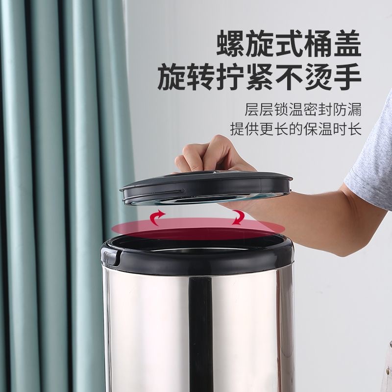 Stainless Steel Milk Tea Bucket Thickened Double Insulation Bucket Large Capacity Juice Soybean Milk Bucket Special Bucket for Milk Tea Shop