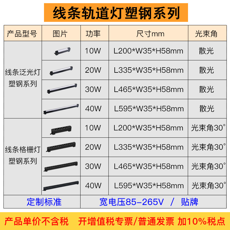 Track Strip Floodlight Live Broadcast Line Spotlight Fill Light Grille Light Commercial Clothing Store Astigmatism Track Light