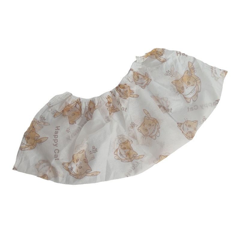 Disposable Shoe Cover Household Indoor Printed Cartoon Thickened Wear-resistant Non-woven Waterproof Non-slip Children's Foot Cover for Students