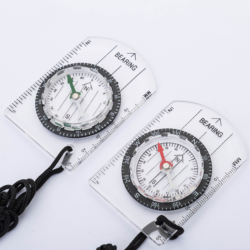Outdoor Multifunctional 35mm Portable Compass High Transparent Compass Scale Map Ruler Survival Compass