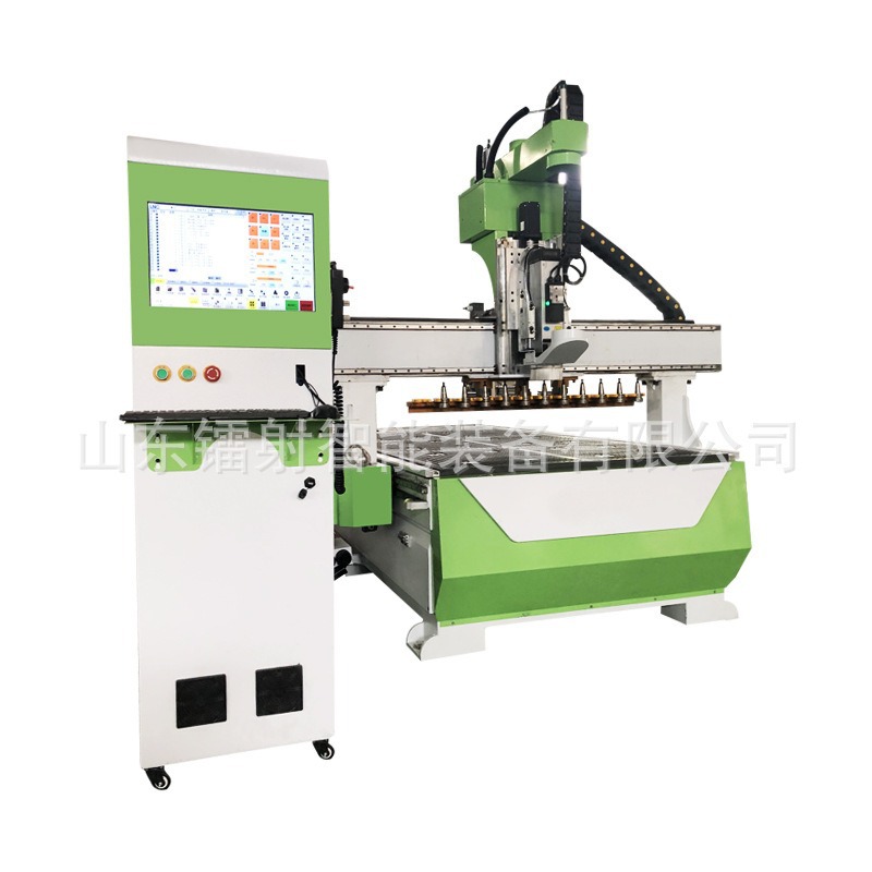 Jinan 1325 Straight-Line Tool Changer Cutting Machine Plastic Nylon Pe Board Panel Furniture Punching Slotting Cutting Nesting Machine