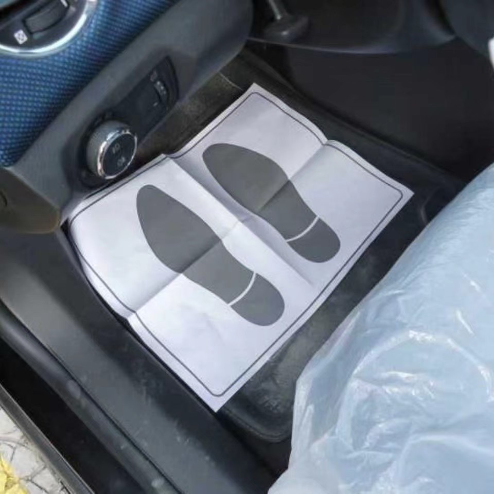 Manufacturer Wholesale Car Repair Disposable Waterproof Foot Pads Kraft Paper Material Maintenance Car Beauty Shop Foot Pads