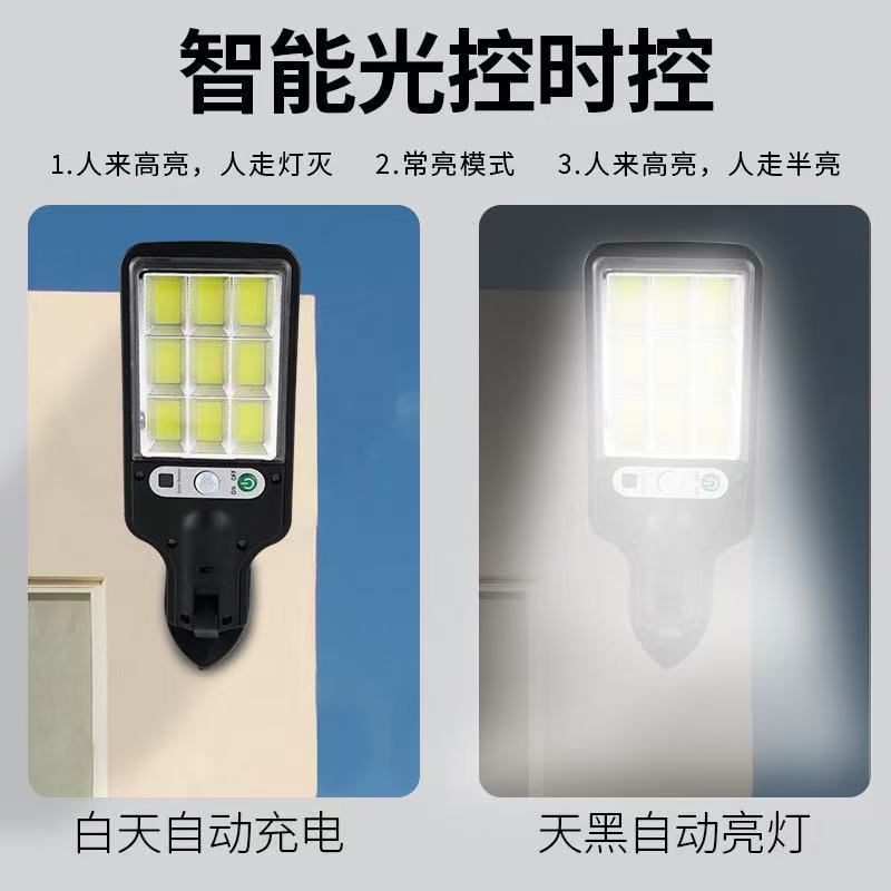 Cross-Border Outdoor Solar Street Light with Human Body Sensor, Waterproof Garden Light, Led Wall Light, Solar Powered