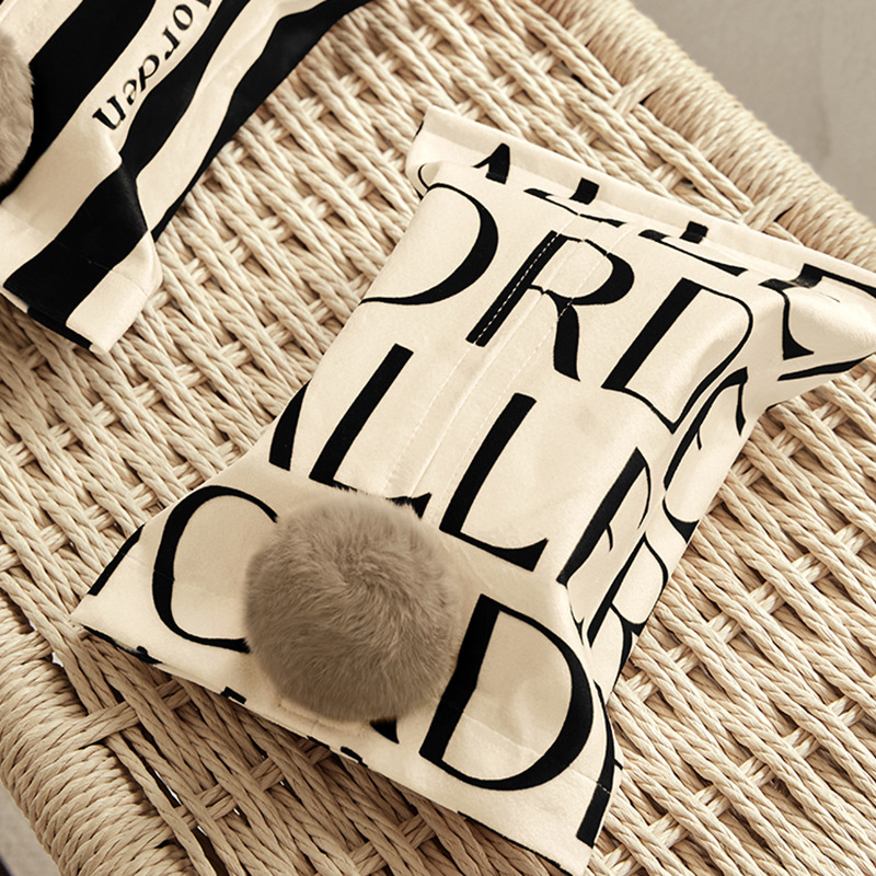 High-grade fabric tissue box decoration decoration living room bedroom home desktop creative cream style cute tissue box